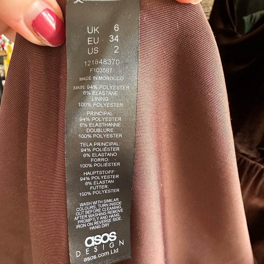 NWOT ASOS | Chocolate Velvet Dress - Picture 13 of 13